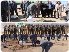 The ritual of tree planting and the beginning of the afforestation project of Gol Gohar Iron and Steel Development Company